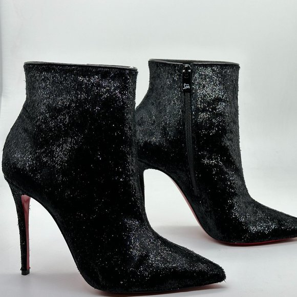 Christian Louboutin SO KATE BOOTY 100 Velours Papillon Ankle Boots Heels - Picture 11 of 16